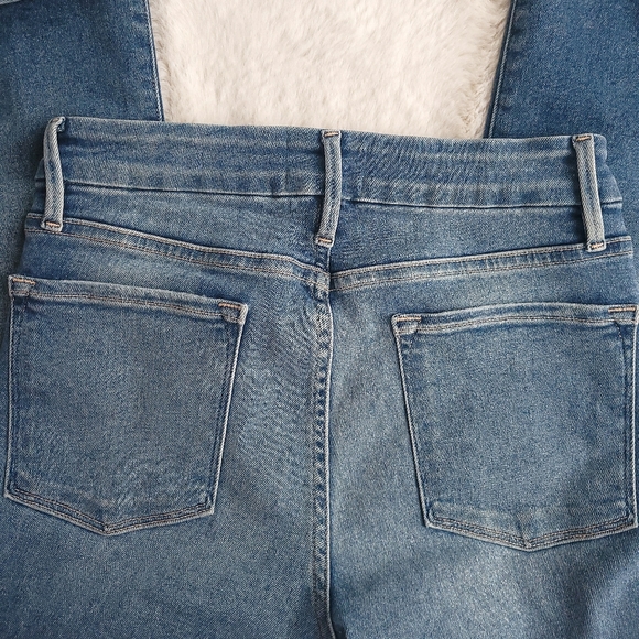 Frame Y2K Le Crop Mini Boot Cut Tear Away Flared Hem Denim Jeans - Picture 8 of 10